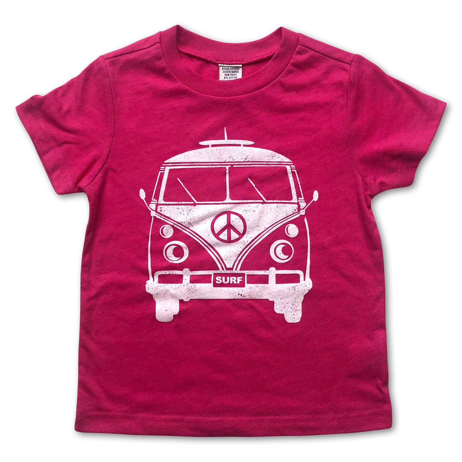 Sol Baby Peace Surf Bus Hot Pink Tee