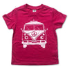 Sol Baby Peace Surf Bus Hot Pink Tee