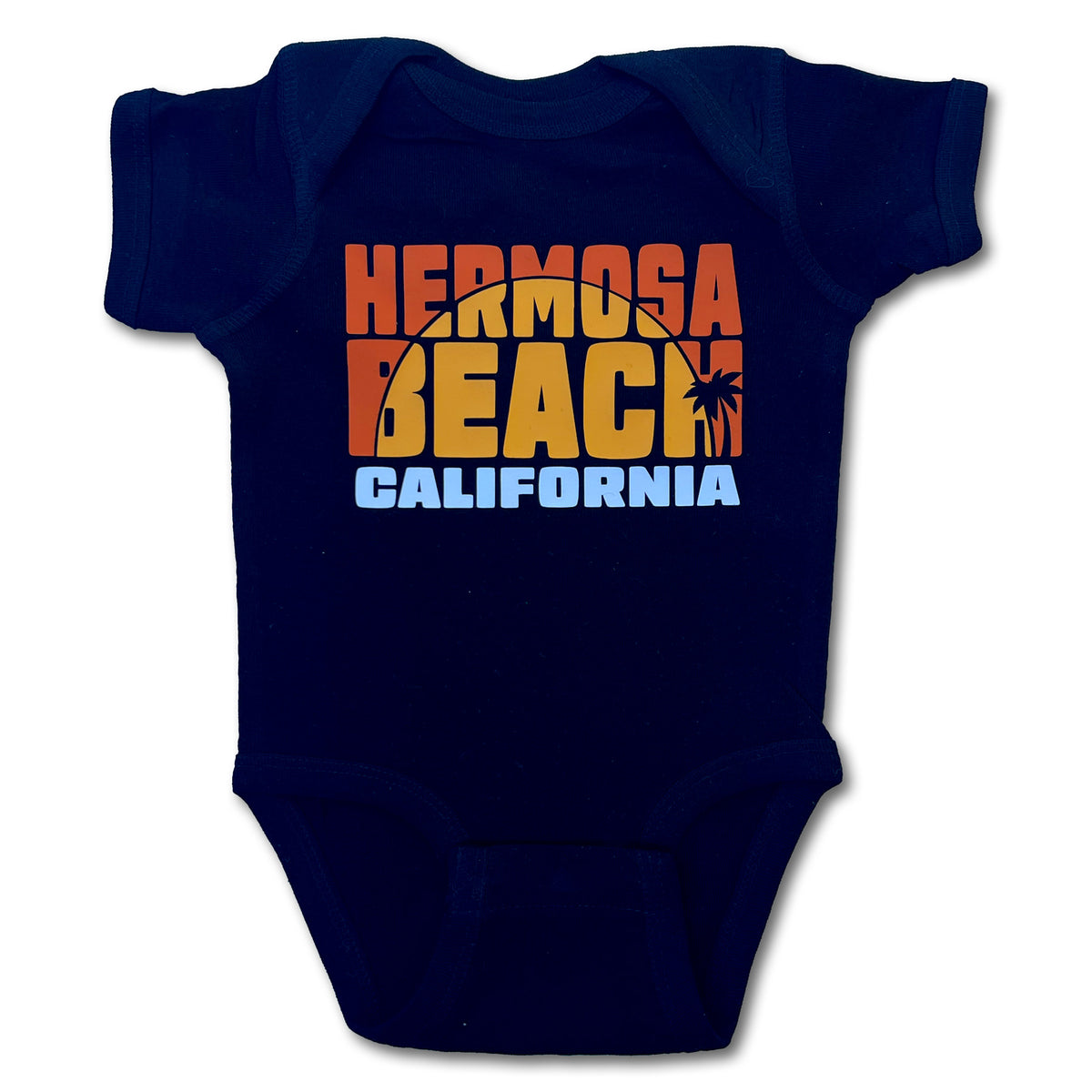 Sol Baby Hermosa Beach Sunset Black Bodysuit