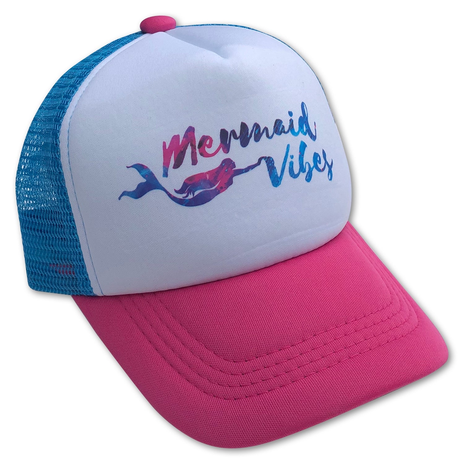 Sol Baby Mermaid Vibes Aqua Pink Trucker Hat