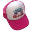 Sol Baby Hermosa Beach Pink Volleyball Burst Trucker Hat