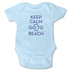 Sol Baby Keep Calm and Go To The Beach Blue Bodysuit