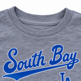 South Bay LA tee neckline and upper graphic