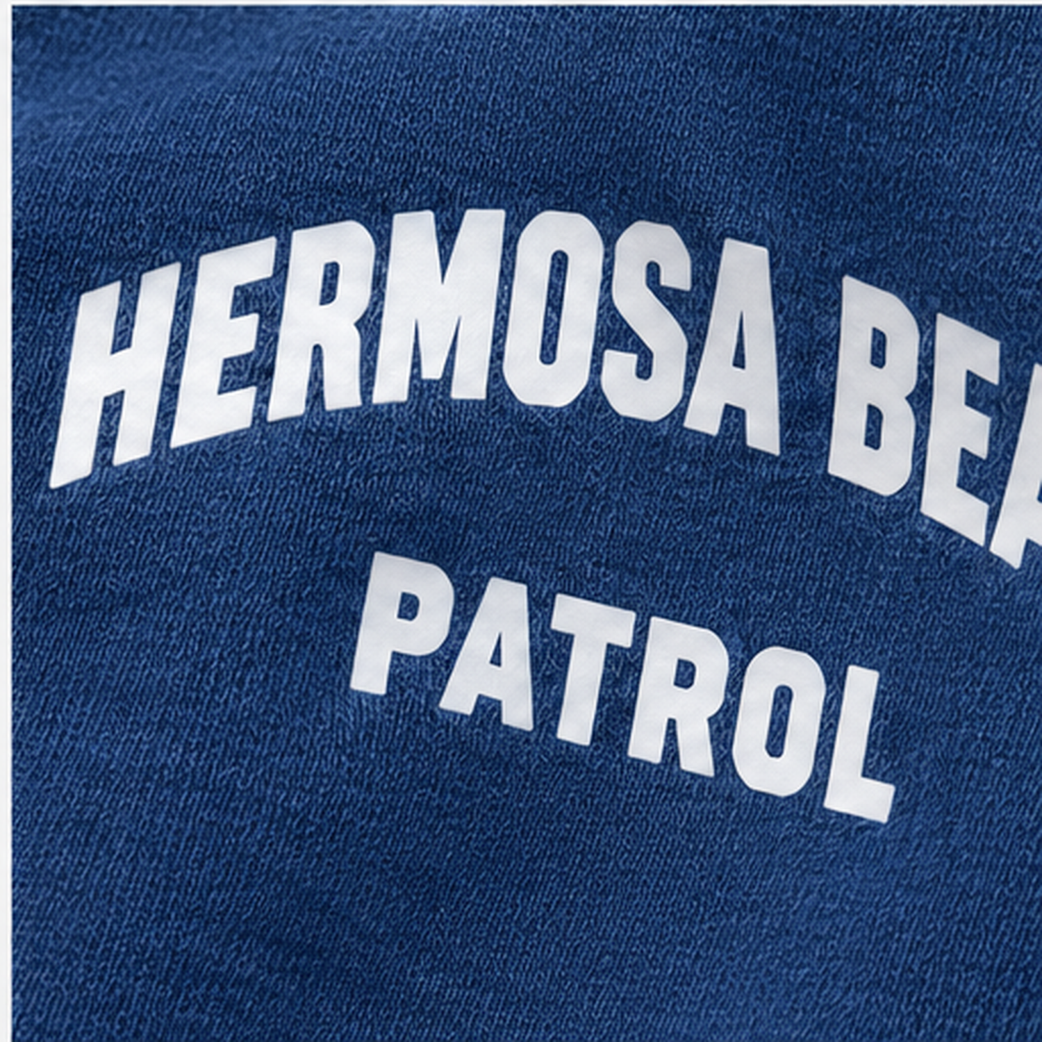 Sol Baby Hermosa Beach Patrol storm blue sweatshirt print detail