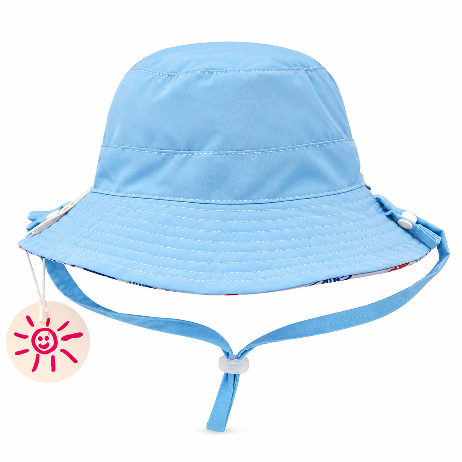 Sol Baby South Bay reversible bucket hat light blue reverse side with adjustable chin strap