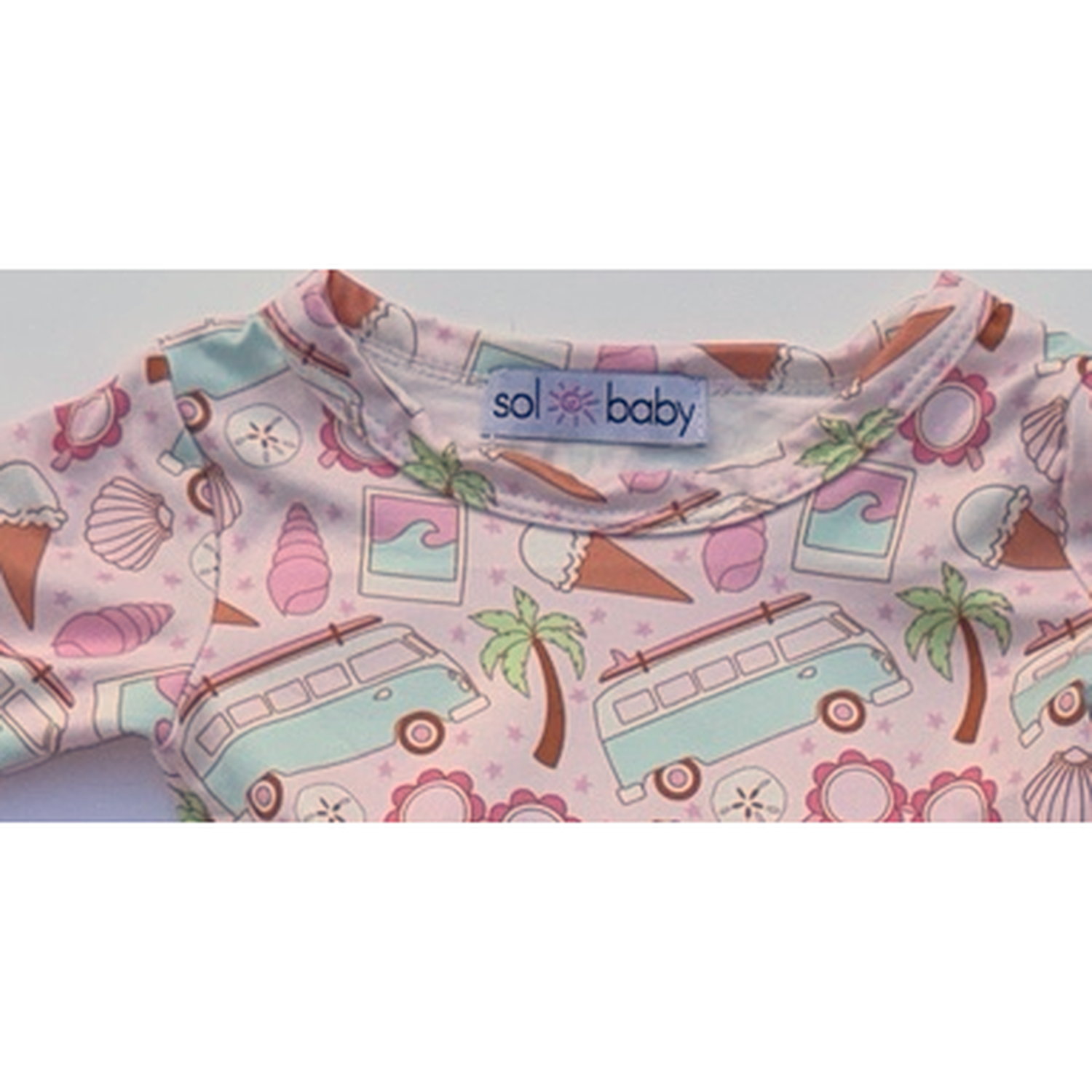 Sol Baby Summertime Surf Bus pink tutu dress fabric print