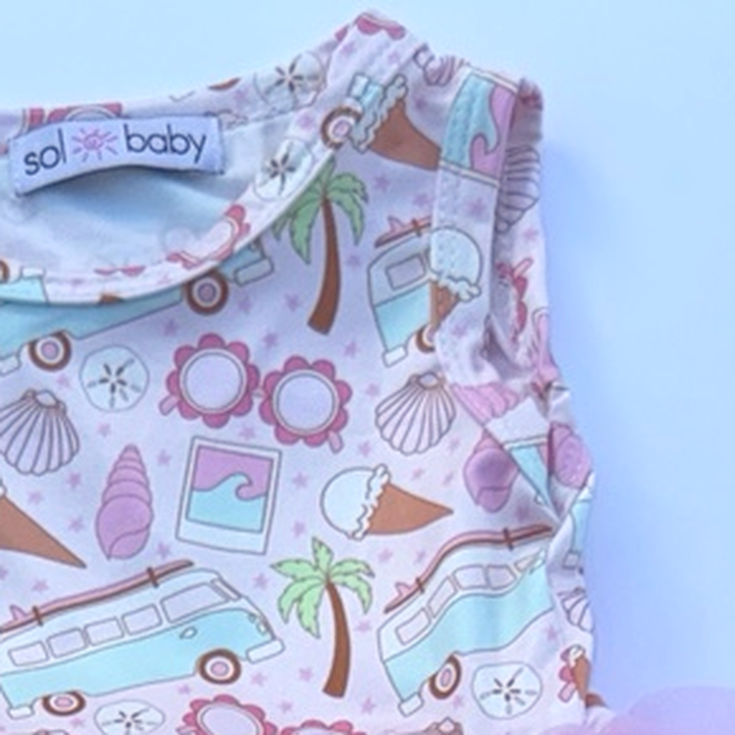 Sol Baby Summertime Surf Bus Sleeveless Tutu Dress — armhole detail