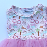 Sol Baby Summertime Surf Bus Sleeveless Tutu Dress — neckline detail