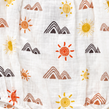 Sol Baby Sun-Mountain Bubble Romper — fabric print detail