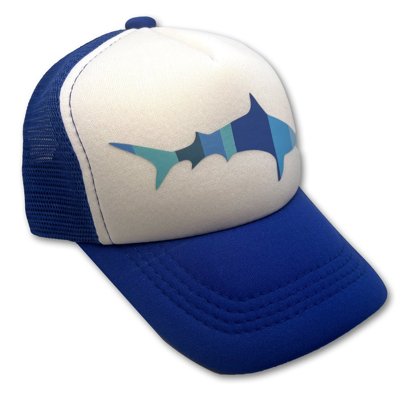 Sol Baby Blue Stripe Shark Trucker Hat