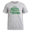 Gray t-shirt with green text 'If I Shenanigan, I'll Shenanigan' on a white background
