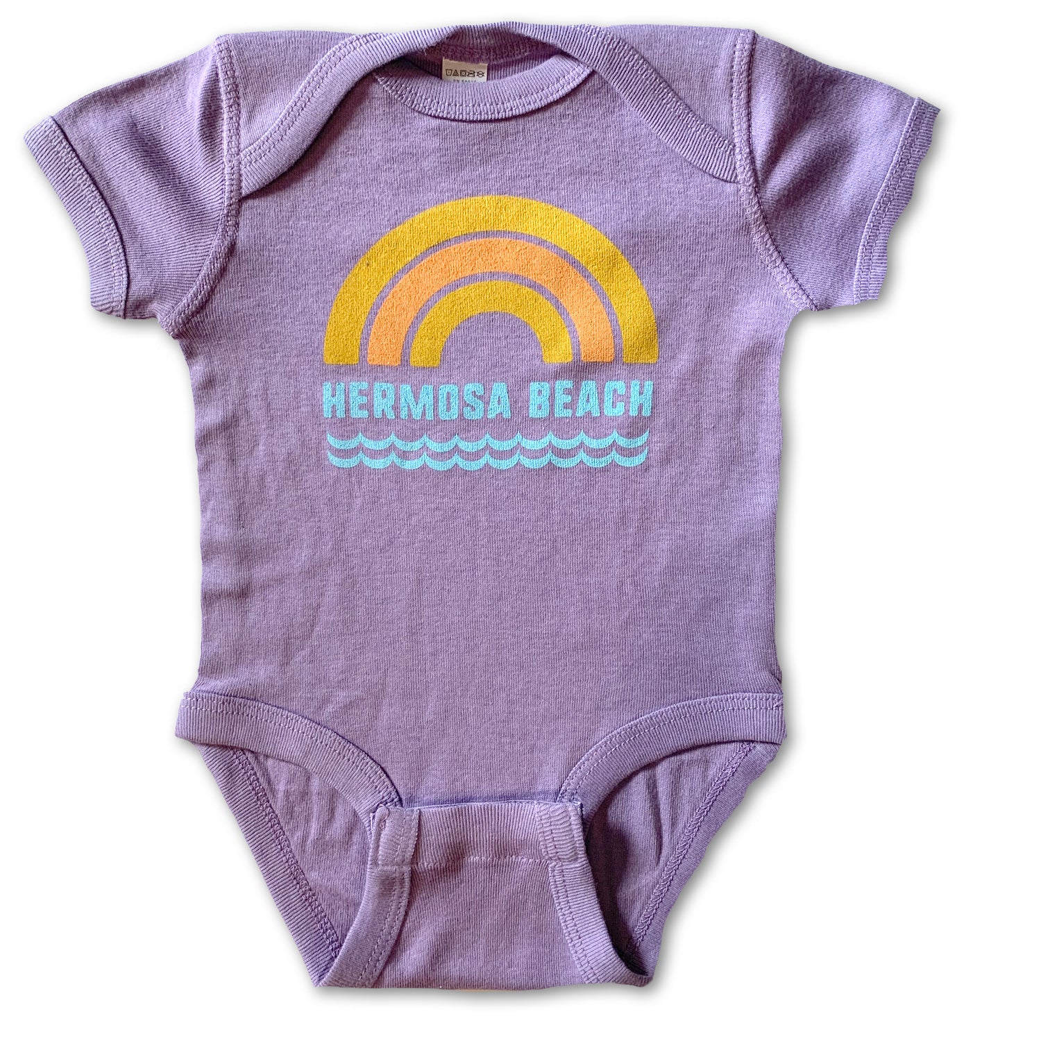 Sol Baby Hermosa Beach Rainbow Waves Lavender Bodysuit