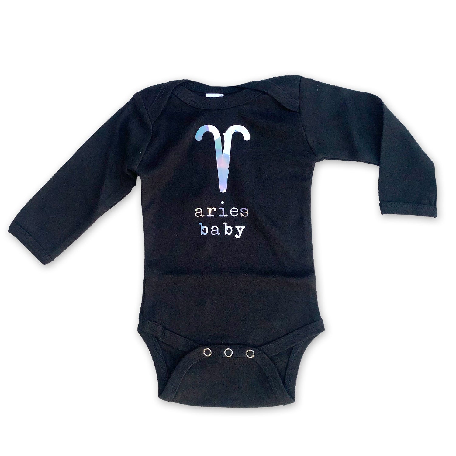 Sol Baby Silver Foil Zodiac Longsleeve Black Onesie