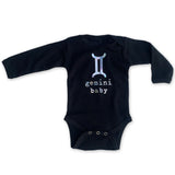 Sol Baby Silver Foil Zodiac Longsleeve Black Onesie