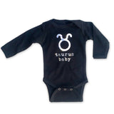 Sol Baby Silver Foil Zodiac Longsleeve Black Onesie
