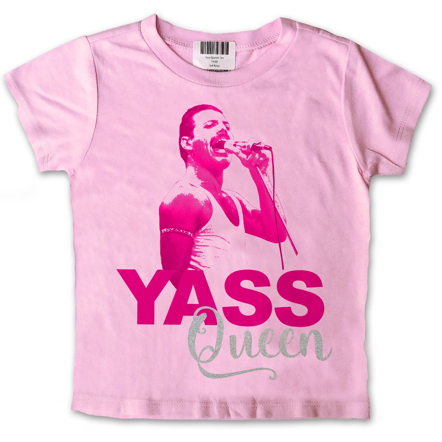 Sol Baby Yass Queen Freddie Mercury Pink Tee