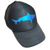 Sol Baby Blue Foil Shark Black Trucker Hat
