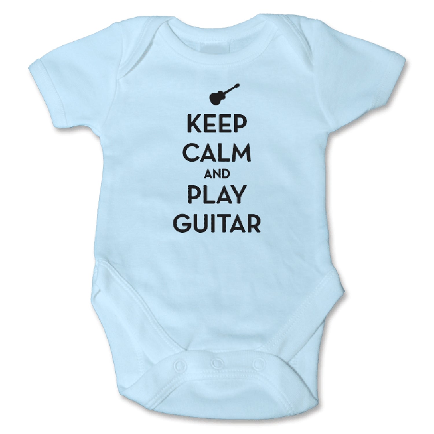 Sol Baby Keep Calm and Play Guitar Blue Bodysuit