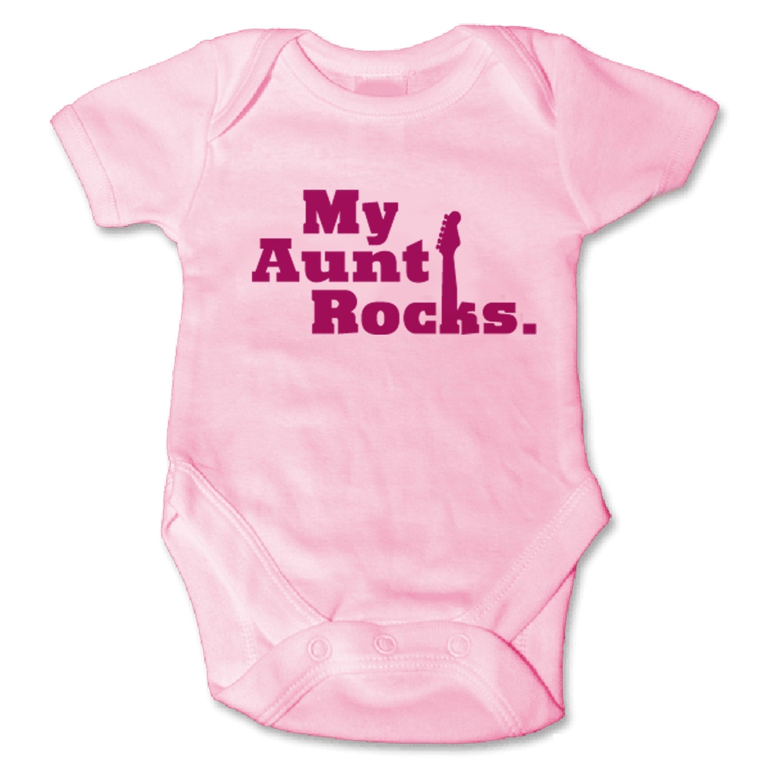 Sol Baby Original 'My Aunt Rocks' Pink Bodysuit